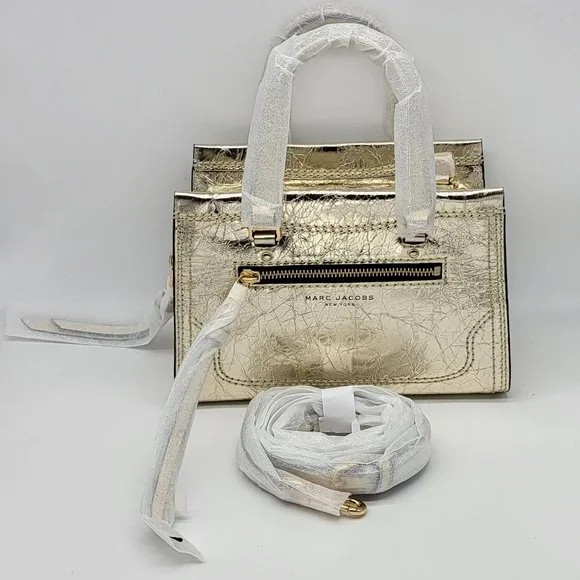 Marc Jacobs クリンクルレザー シルバー2way サッチェルS Marc Jacobs クリンクルレザー シルバー2way サッチェルS